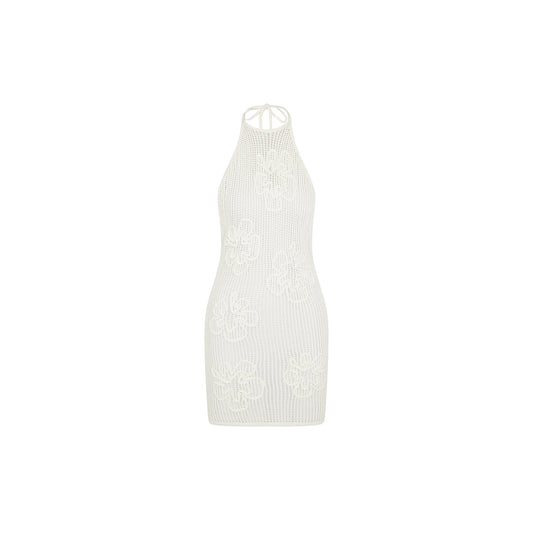 Summer Knit Mini Dress - Whipped White