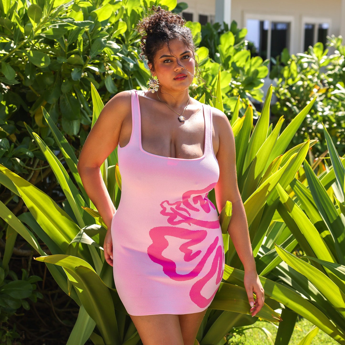 Knit Mini Dress - Island Bloom
