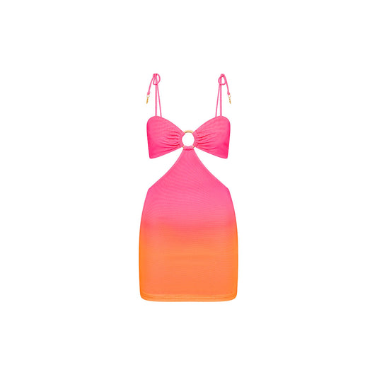 Ring Cut Out Mini Dress - Tropical Heatwave